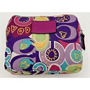 Coach Poppy C Glam Signature Print Packable Nylon Hobo Tote Shopping Bag